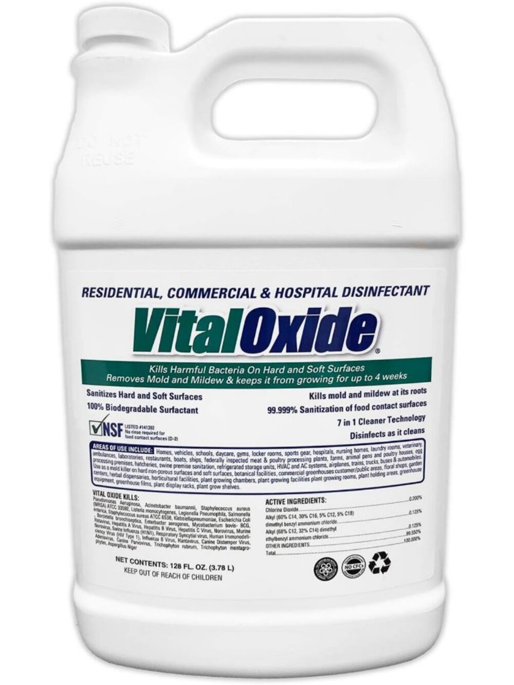 Multi-Surface Disinfectant & Cleaner - Kills Mold, Eliminates Odors, 1 Gallon